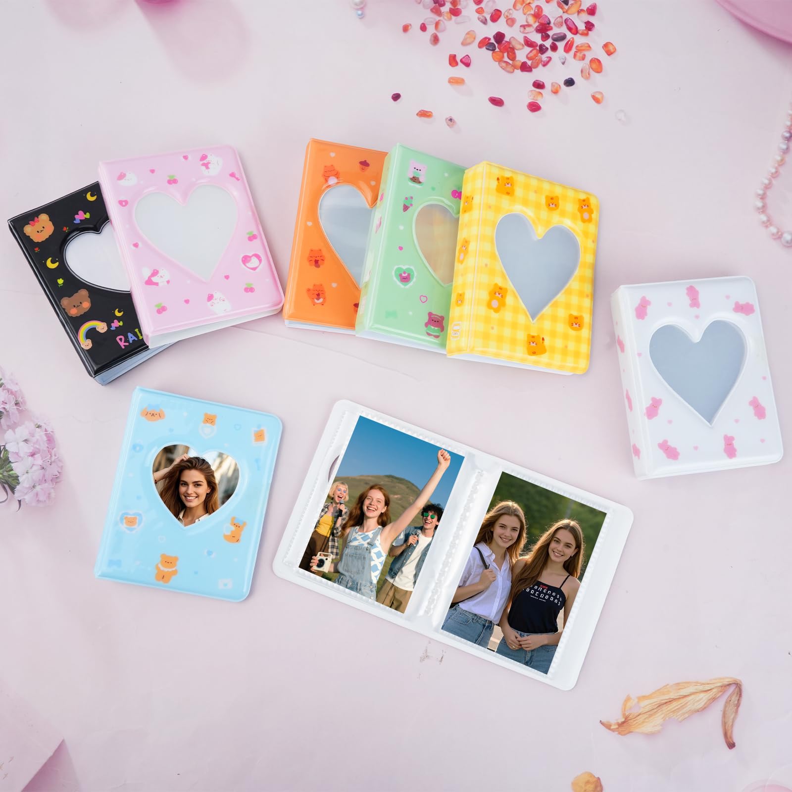 JIABEIUS Álbum De Fotos Mini Com 8 Peças, Porta-Photocards Kpop De